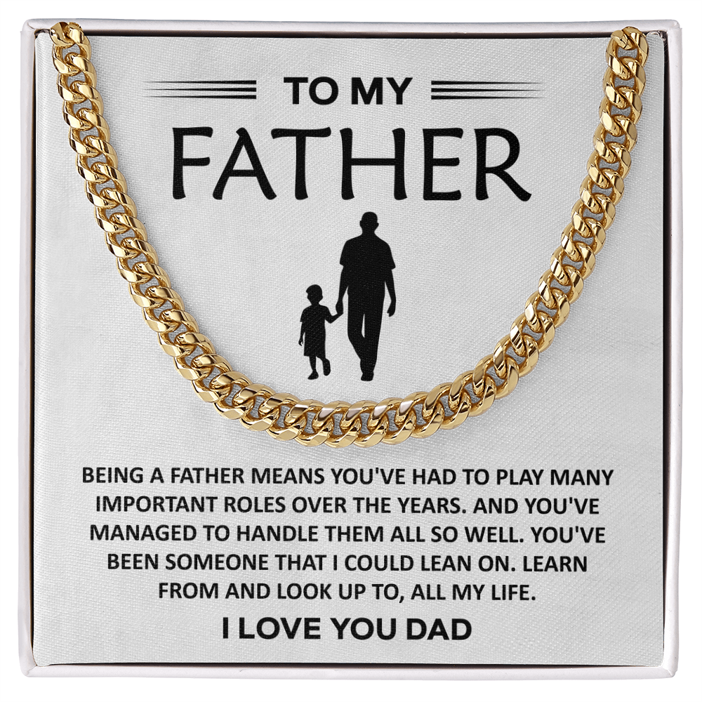 Father's Day Necklace Gifts for Dad - Cuban Chain Necklace, Birthday Gifts for Dad, Dad Gifts from Daughter