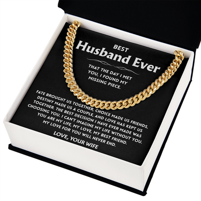 Cuban Link Chain for Husband, Simple chain, serious handsome energy