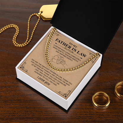 Best Father's day Cuban Link Chain Gifts for Father in law,  Second Dad Father's day Gifts, Necklace for New Dad