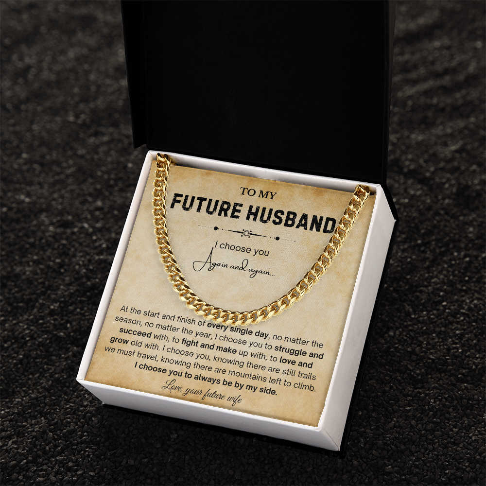 To My Future Husband Necklace, The chain really suits him