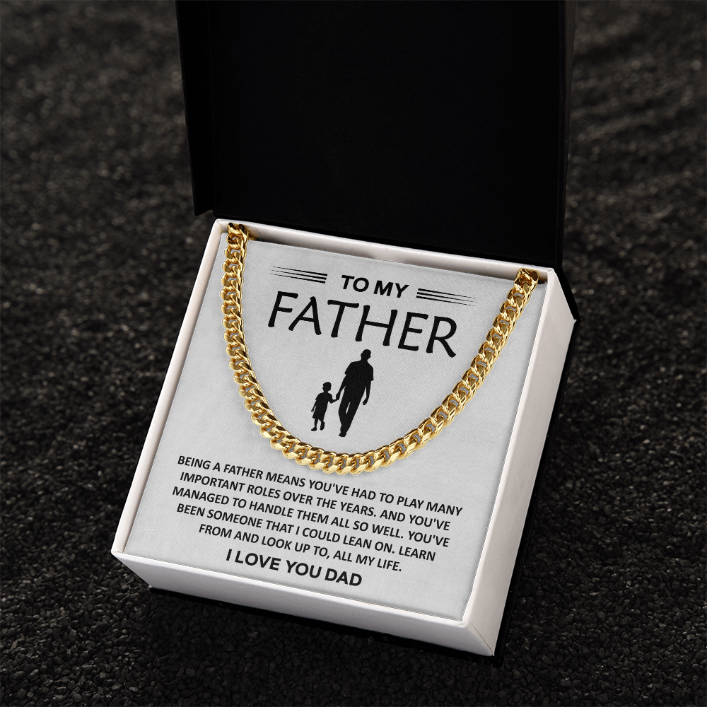 Father's Day Necklace Gifts for Dad - Cuban Chain Necklace, Birthday Gifts for Dad, Dad Gifts from Daughter