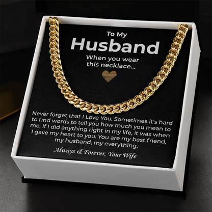 Anniversary Necklace For Husband, One chain and your boyfriend's look is upgraded