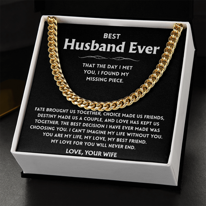 Cuban Link Chain for Husband, Simple chain, serious handsome energy