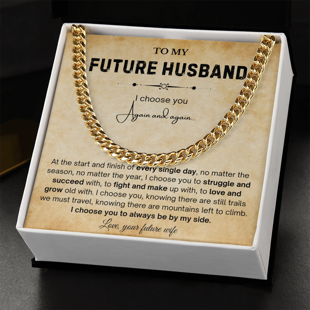 To My Future Husband Necklace, The chain really suits him