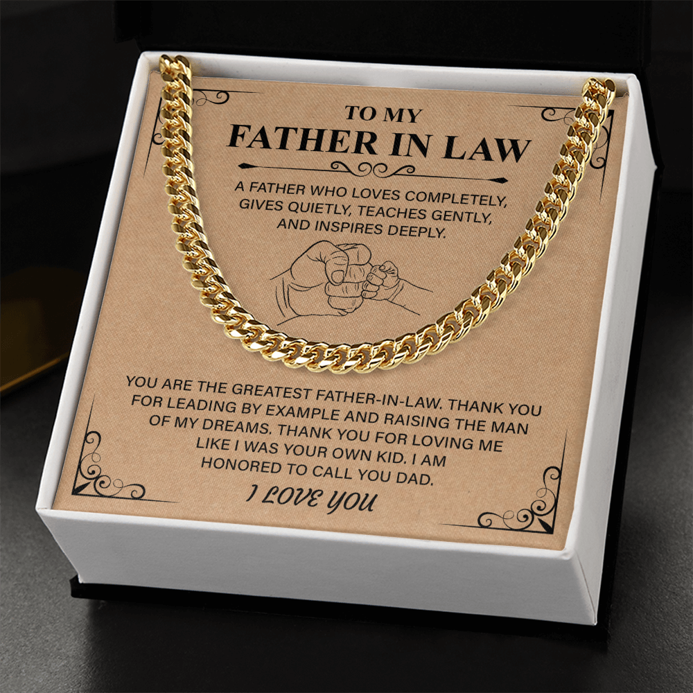 Best Father's day Cuban Link Chain Gifts for Father in law,  Second Dad Father's day Gifts, Necklace for New Dad