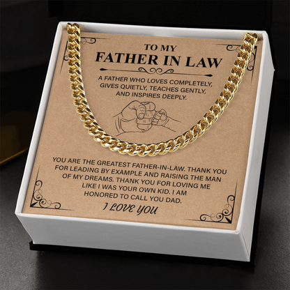 Best Father's day Cuban Link Chain Gifts for Father in law,  Second Dad Father's day Gifts, Necklace for New Dad