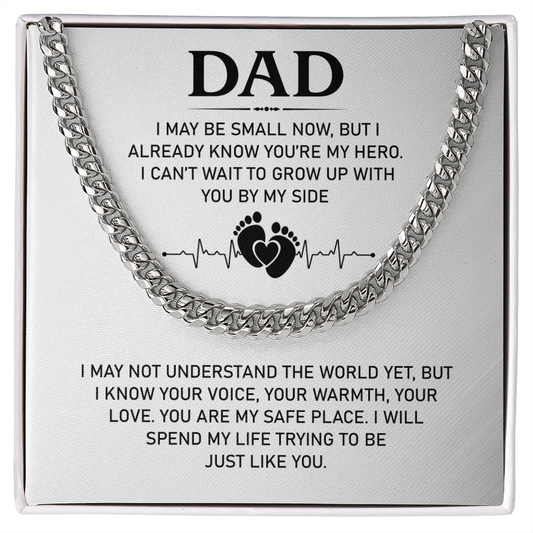Best New Dad Gifts Ideas. Dad to be Necklace Gifts, Father's day Gifts for New Dad, Cuban Chain Necklace for Dad