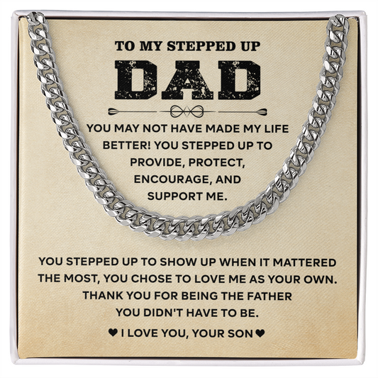 Father's Day Gifts for Stepdad, Cuban Chain Necklace for Dad