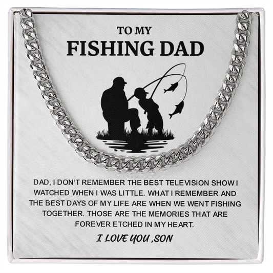 Dad Son Fishing Gifts for Father's day, Daughther Fishing with Dad Gifts, Son and Dad Gifts, Cuban Link Chain Gifts for Dad