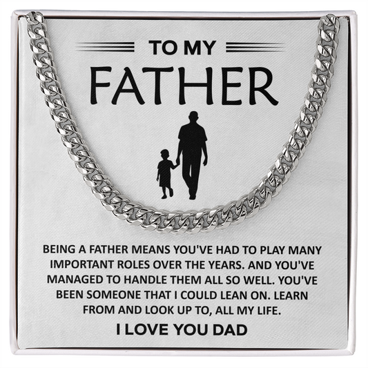 Father's Day Necklace Gifts for Dad- Cuban Chain Necklace