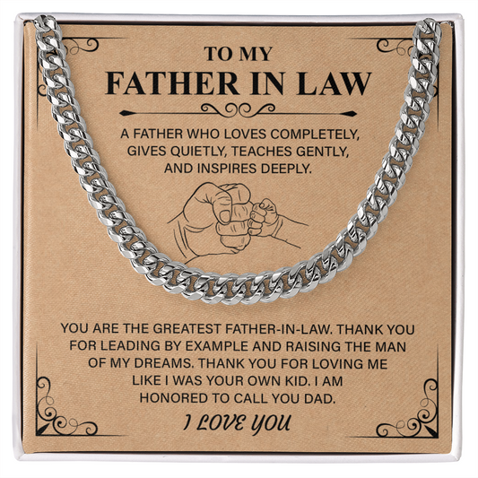 Best Father's day Cuban Link Chain Gifts for Father in law,  Second Dad Father's day Gifts, Necklace for New Dad