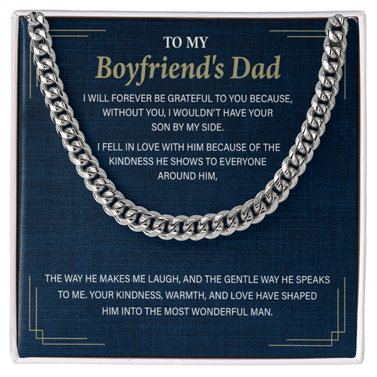 To My Boyfriends Dad Father's day Cuban Link Chain Gifts, Best Gifts for Dad, Future dad gifts, Boyfriends Necklace gifts