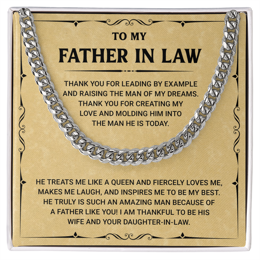 Funny Father in law gifts for Father's day for New Dad, Best Gifts Father in law, Cuban Link Chain for father in law