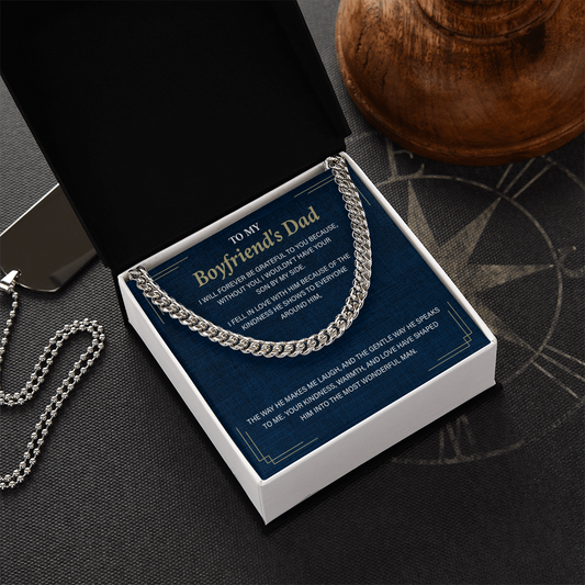 To My Boyfriends Dad Father's day Cuban Link Chain Gifts, Best Gifts for Dad, Future dad gifts, Boyfriends Necklace gifts
