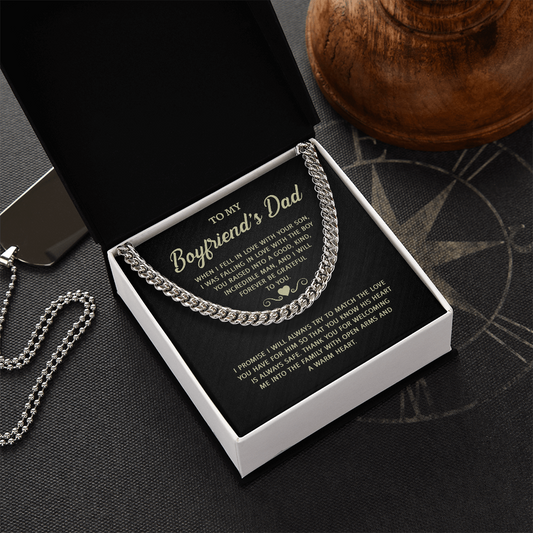Cuban Link Chain Gifts for Boyfriends Dad, Necklace Gifts for Furute Dad, Future Dad Gifts, Boyfriends Dad Gifts