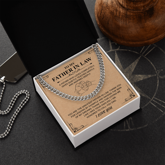Best Father's day Cuban Link Chain Gifts for Father in law,  Second Dad Father's day Gifts, Necklace for New Dad