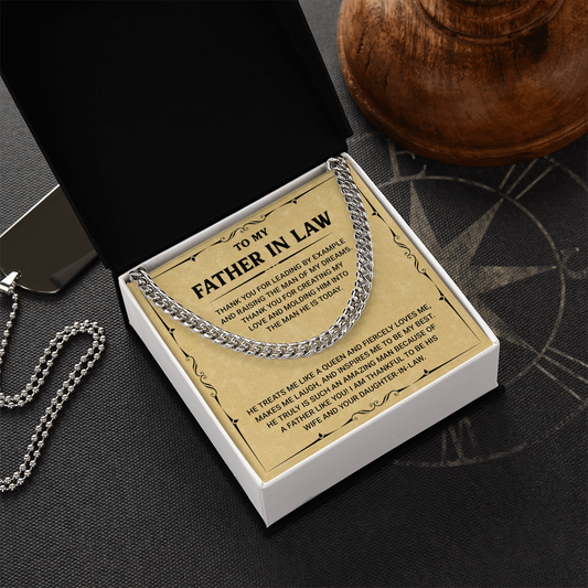 Funny Father in law gifts for Father's day for New Dad, Best Gifts Father in law, Cuban Link Chain for father in law