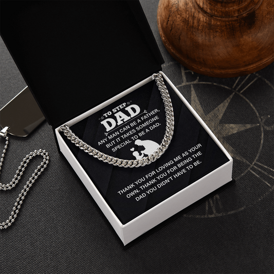 Father's Day Gifts, Step Dad Gifts, Bonus Dad Gifts, Cuban Chain Necklace for Bonus Dad, Father's day Gifts for Stepdad