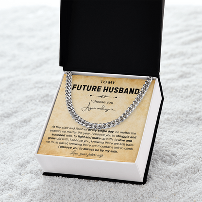 To My Future Husband Necklace, The chain really suits him