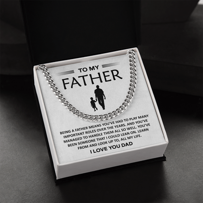 Father's Day Necklace Gifts for Dad - Cuban Chain Necklace, Birthday Gifts for Dad, Dad Gifts from Daughter