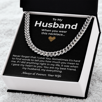 Anniversary Necklace For Husband, One chain and your boyfriend's look is upgraded