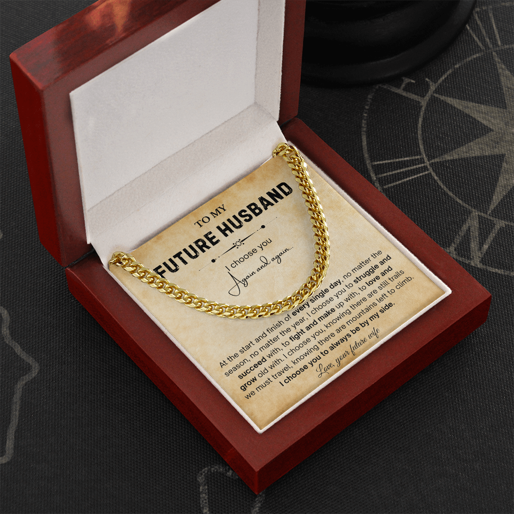 To My Future Husband Necklace, The chain really suits him