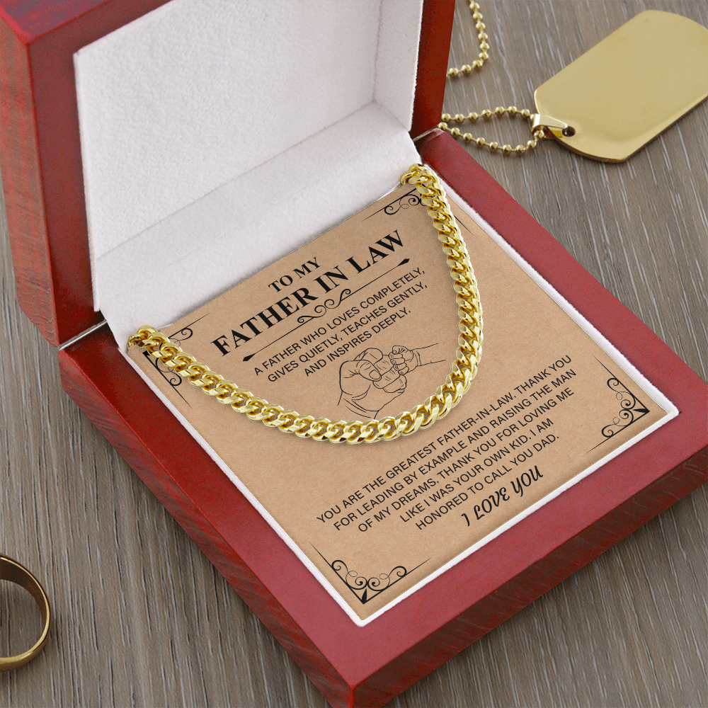 Best Father's day Cuban Link Chain Gifts for Father in law,  Second Dad Father's day Gifts, Necklace for New Dad