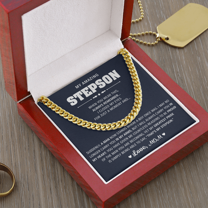 Stepson Necklace From Dad & Mom - Gifts for Stepson