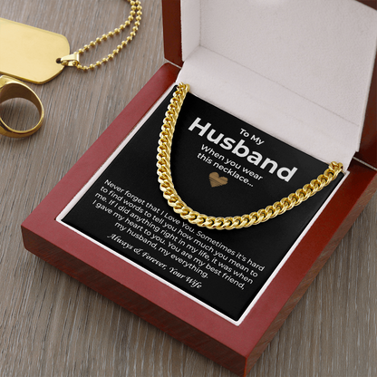 Anniversary Necklace For Husband, One chain and your boyfriend's look is upgraded