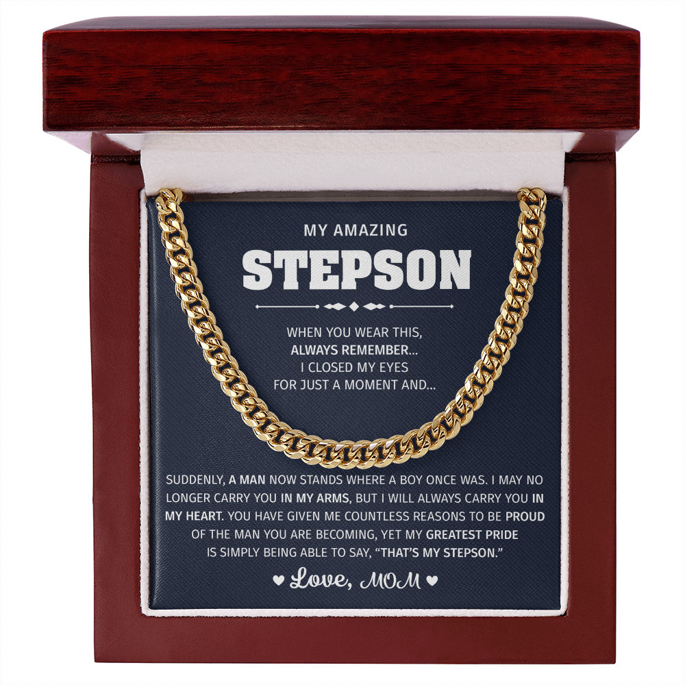 Stepson Necklace From Dad & Mom - Gifts for Stepson