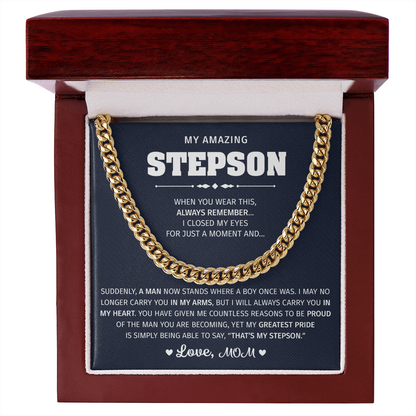 Stepson Necklace From Dad & Mom - Gifts for Stepson