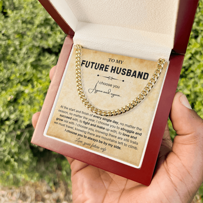 To My Future Husband Necklace, The chain really suits him