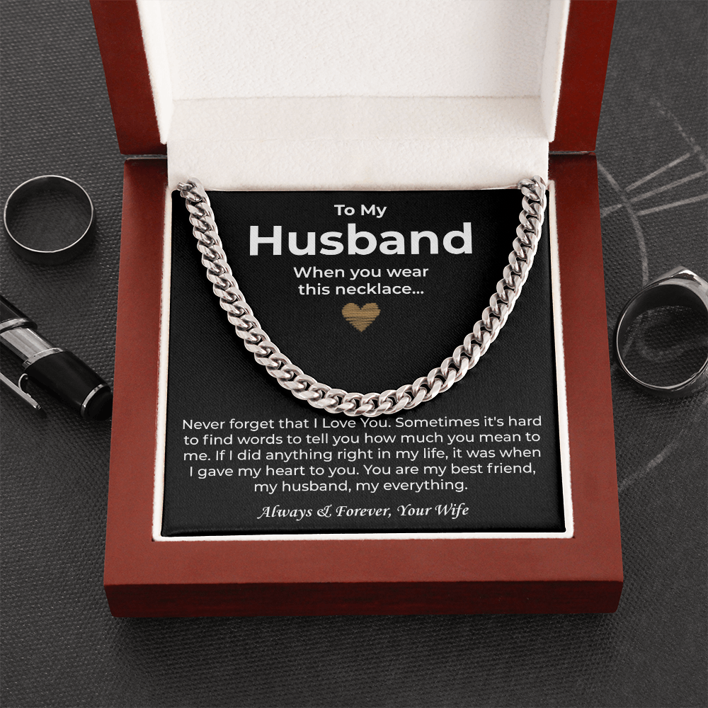 Anniversary Necklace For Husband, One chain and your boyfriend's look is upgraded