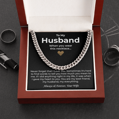 Anniversary Necklace For Husband, One chain and your boyfriend's look is upgraded