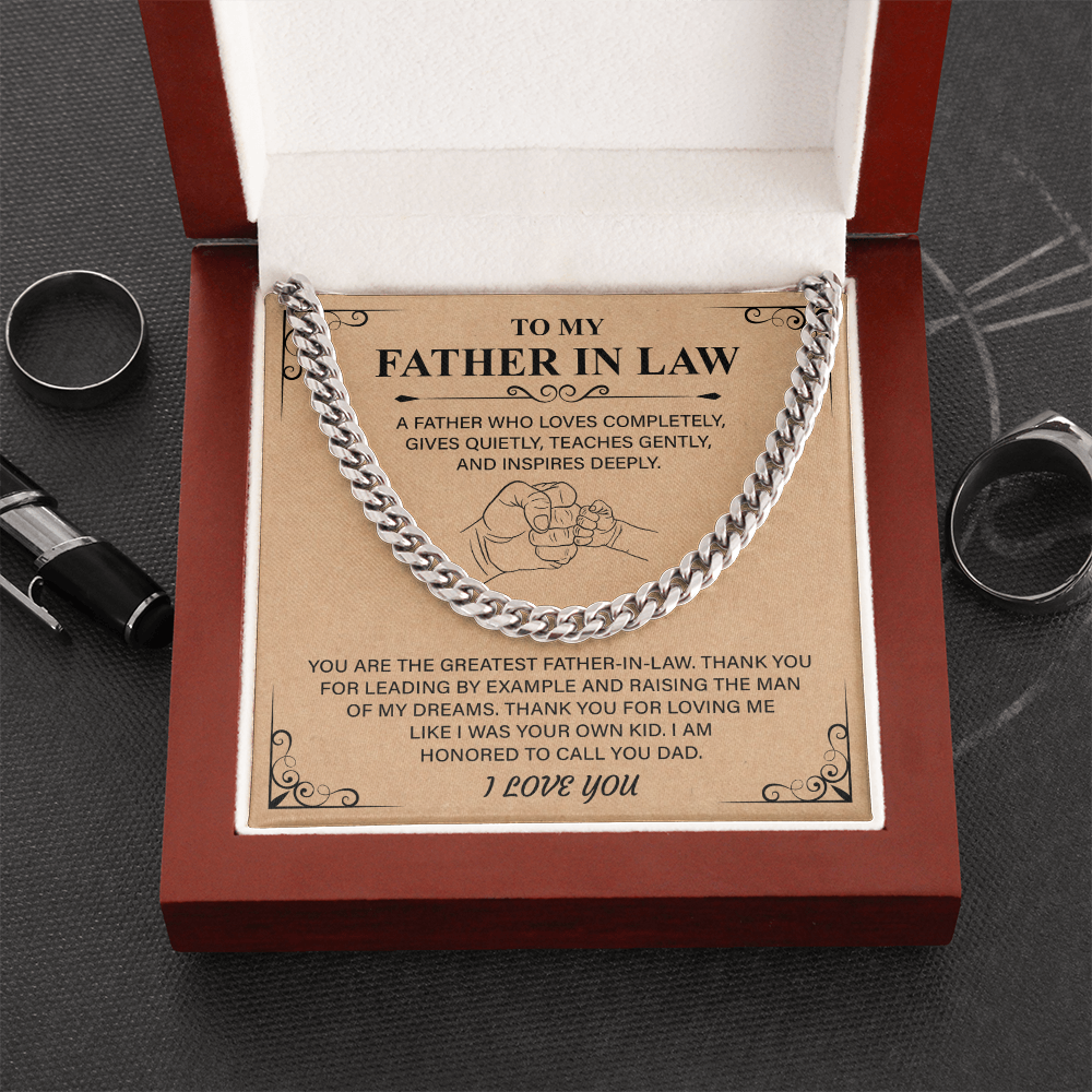 Best Father's day Cuban Link Chain Gifts for Father in law,  Second Dad Father's day Gifts, Necklace for New Dad