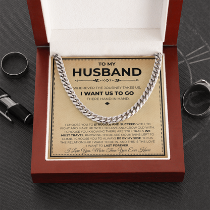 Husband Necklace Gifts From Wife, This chain makes your boyfriend look extra handsome.