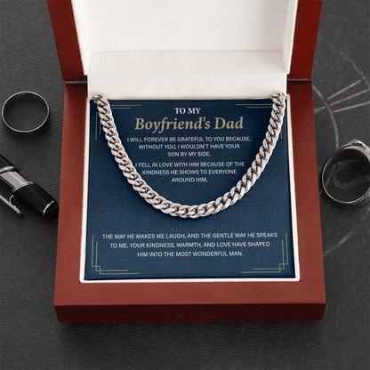 To My Boyfriend's Dad, Father's Day Cuban Link Chain Gifts