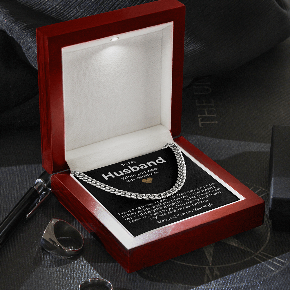 Anniversary Necklace For Husband, One chain and your boyfriend's look is upgraded