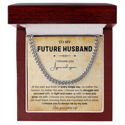 To My Future Husband Necklace, The chain really suits him