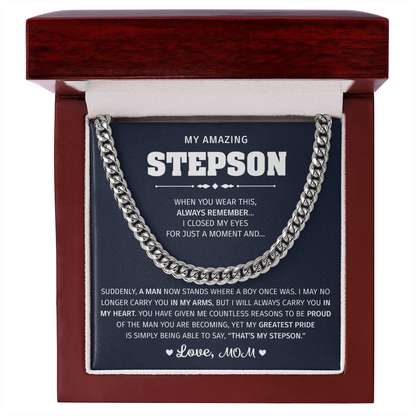 Stepson Necklace From Dad & Mom - Gifts for Stepson