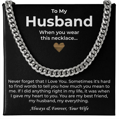 Anniversary Necklace For Husband, One chain and your boyfriend's look is upgraded