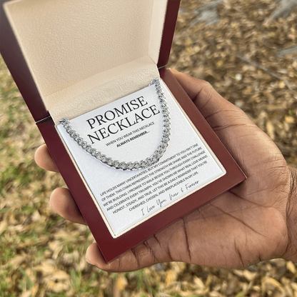 Promise Cuban Chain Necklace for Him, Sentimental Gift for Him