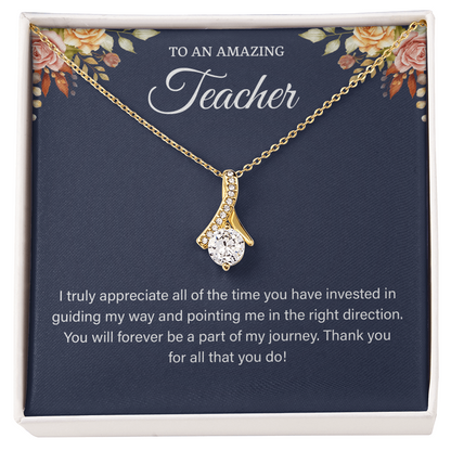 best teacher necklace a gifts card