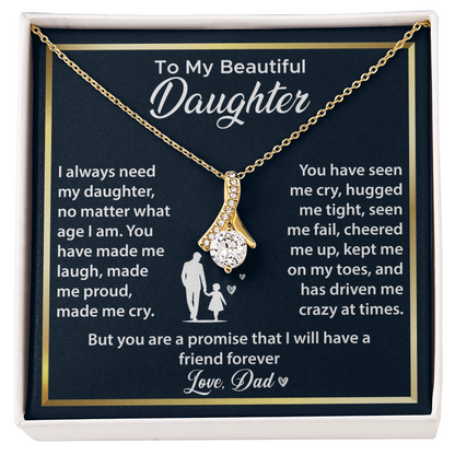 To My Daughter Gifts - Daughter Alluring Beauty Necklace, Daughter Gifts Idea, Gifts for Daughter, Daughter Jewellery Gifts