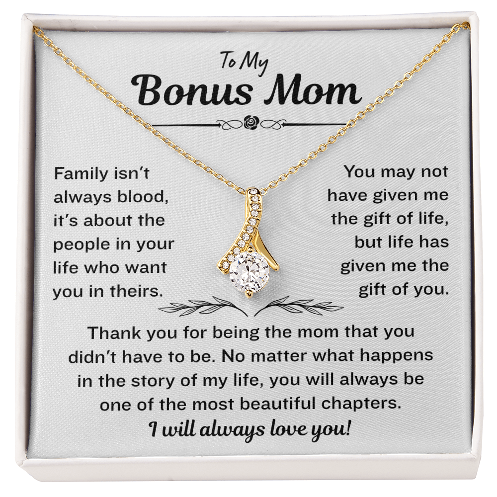 Bonus Mom Necklace From Bonus Daughter,  Alluring Beauty Necklace