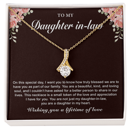 Gift Ideas for Daughter-in-Law – Timeless Love Knot Necklace with Message Card, Jewelry for Her, Necklace Gifts