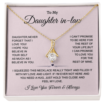 Gift for Daughter-in-Law – Alluring Beauty Necklace with Sentimental Message, Best Gifts for Her