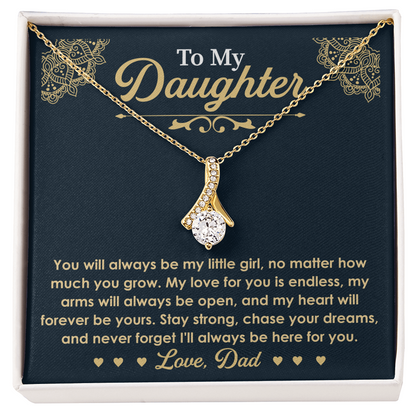 To My Daughter Necklace Gifts- Alluring Beauty Necklace for Dughter, Daughter Gifts, Gift idea for Daughter, Best Gifts for Dauther,