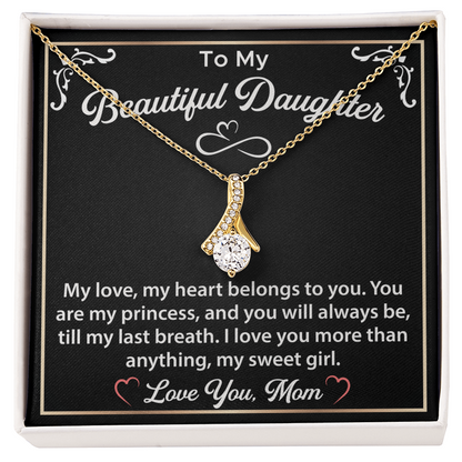 To My Best Daughter Allruing Beauty Necklace, Mother Daughter Necklace, Best gifts for Daughter