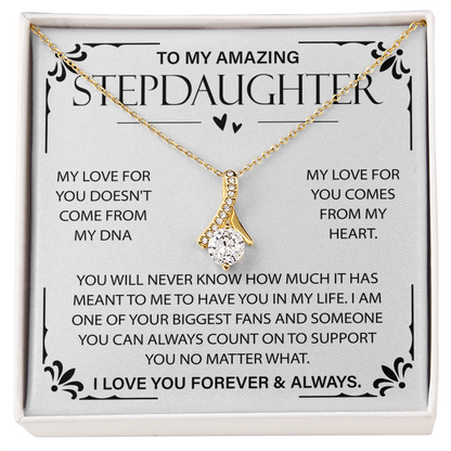 To My Amazing Stepdaughter Alluring Beauty Necklace, Necklace Gifts for Stepdaughter, Best Gifts for Her